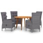 vidaXL Juego de comedor para jardín 5 piezas gris vidaXL Juego de comedor para jardín 5 piezas gris