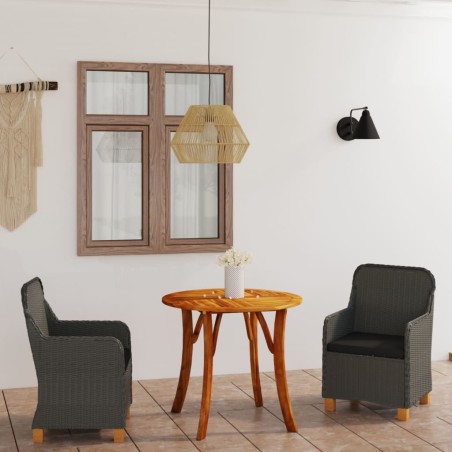 vidaXL Juego de comedor para jardín 3 piezas gris oscuro