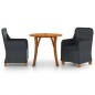 vidaXL Juego de comedor para jardín 3 piezas gris oscuro vidaXL Juego de comedor para jardín 3 piezas gris oscuro