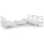 vidaXL Juego de muebles de jardín 6 piezas madera maciza pino blanco