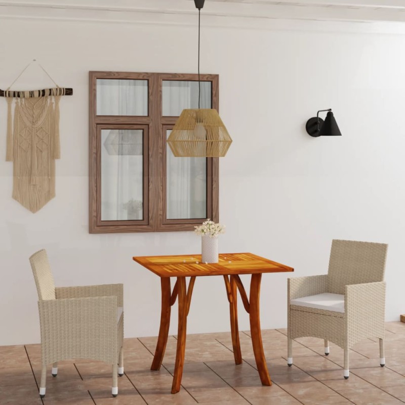 vidaXL Juego de comedor para jardín 3 piezas beige vidaXL Juego de comedor para jardín 3 piezas beige