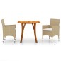 vidaXL Juego de comedor para jardín 3 piezas beige vidaXL Juego de comedor para jardín 3 piezas beige