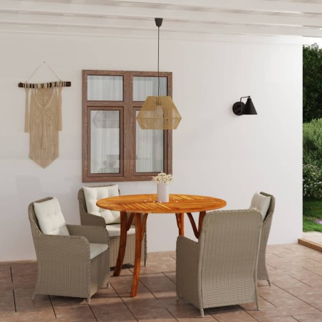 vidaXL Juego de comedor para jardín 5 piezas marrón