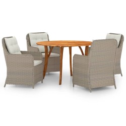 vidaXL Juego de comedor para jardín 5 piezas marrón