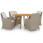 vidaXL Juego de comedor para jardín 5 piezas marrón vidaXL Juego de comedor para jardín 5 piezas marrón