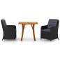vidaXL Juego de comedor para jardín 3 piezas negro vidaXL Juego de comedor para jardín 3 piezas negro