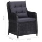 vidaXL Juego de comedor para jardín 3 piezas negro vidaXL Juego de comedor para jardín 3 piezas negro