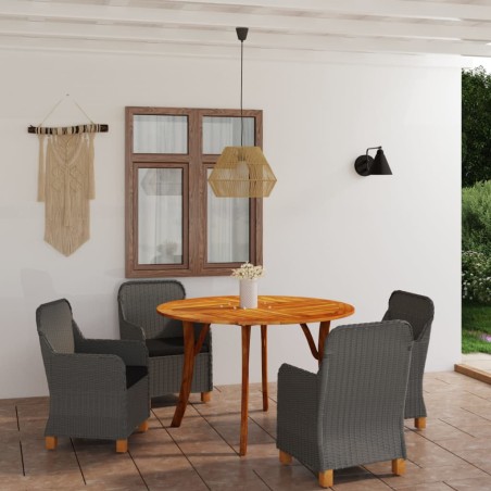 vidaXL Juego de comedor para jardín de 5 piezas gris oscuro