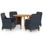 vidaXL Juego de comedor para jardín de 5 piezas gris oscuro vidaXL Juego de comedor para jardín de 5 piezas gris oscuro