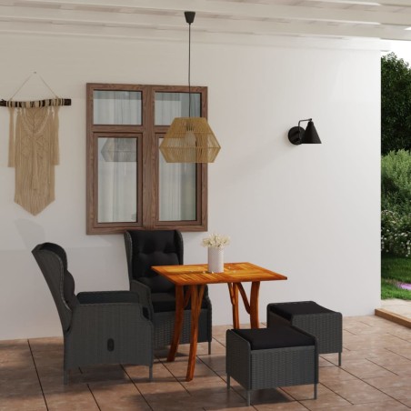 vidaXL Juego de comedor para jardín de 5 piezas gris claro