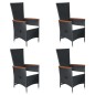 vidaXL Juego de comedor para jardín 5 piezas negro vidaXL Juego de comedor para jardín 5 piezas negro