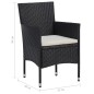 vidaXL Juego de comedor para jardín de 5 piezas negro vidaXL Juego de comedor para jardín de 5 piezas negro