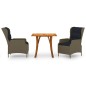 vidaXL Juego de comedor para jardín de 3 piezas marrón vidaXL Juego de comedor para jardín de 3 piezas marrón