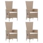 vidaXL Juego de comedor de jardín 5 piezas beige