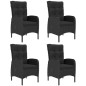 vidaXL Juego de comedor de jardín de 5 piezas negro vidaXL Juego de comedor de jardín de 5 piezas negro