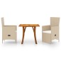 vidaXL Juego de comedor para jardín 3 piezas beige vidaXL Juego de comedor para jardín 3 piezas beige