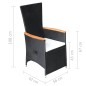 vidaXL Juego de comedor para jardín 3 piezas negro vidaXL Juego de comedor para jardín 3 piezas negro
