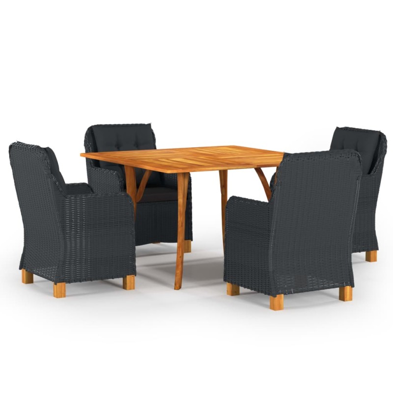 vidaXL Juego de comedor para jardín de 5 piezas gris oscuro vidaXL Juego de comedor para jardín de 5 piezas gris oscuro