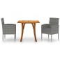 vidaXL Juego de comedor para jardín 3 piezas gris antracita vidaXL Juego de comedor para jardín 3 piezas gris antracita