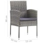 vidaXL Juego de comedor para jardín 3 piezas gris antracita vidaXL Juego de comedor para jardín 3 piezas gris antracita