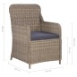 vidaXL Juego de comedor para jardín 5 piezas marrón vidaXL Juego de comedor para jardín 5 piezas marrón