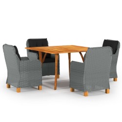 vidaXL Juego de comedor para jardín de 5 piezas gris claro