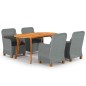 vidaXL Juego de comedor para jardín de 5 piezas gris claro vidaXL Juego de comedor para jardín de 5 piezas gris claro