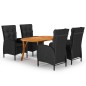 vidaXL Juego de comedor de jardín de 5 piezas negro vidaXL Juego de comedor de jardín de 5 piezas negro