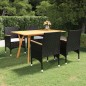 vidaXL Juego de comedor para jardín de 5 piezas negro vidaXL Juego de comedor para jardín de 5 piezas negro