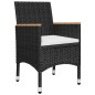 vidaXL Juego de comedor para jardín de 5 piezas negro vidaXL Juego de comedor para jardín de 5 piezas negro