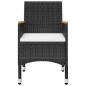 vidaXL Juego de comedor para jardín de 5 piezas negro vidaXL Juego de comedor para jardín de 5 piezas negro