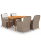 vidaXL Juego de comedor para jardín 5 piezas marrón vidaXL Juego de comedor para jardín 5 piezas marrón