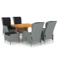 vidaXL Juego de comedor para jardín de 7 piezas gris claro vidaXL Juego de comedor para jardín de 7 piezas gris claro