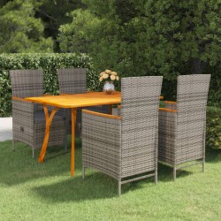 vidaXL Juego de comedor para jardín 5 piezas gris