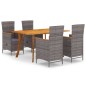 vidaXL Juego de comedor para jardín 5 piezas gris vidaXL Juego de comedor para jardín 5 piezas gris