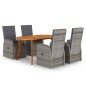 vidaXL Juego de comedor para jardín 5 piezas gris vidaXL Juego de comedor para jardín 5 piezas gris