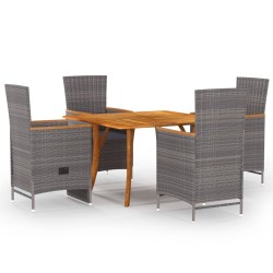 vidaXL Juego de comedor de jardín 5 piezas gris