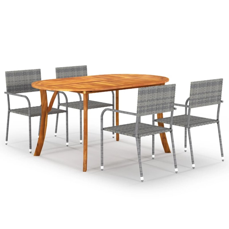 vidaXL Juego de comedor de jardín 5 piezas gris antracita vidaXL Juego de comedor de jardín 5 piezas gris antracita
