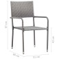 vidaXL Juego de comedor de jardín 5 piezas gris antracita vidaXL Juego de comedor de jardín 5 piezas gris antracita