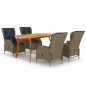 vidaXL Juego de comedor para jardín de 5 piezas marrón vidaXL Juego de comedor para jardín de 5 piezas marrón