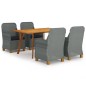 vidaXL Juego de comedor para jardín de 5 piezas gris claro vidaXL Juego de comedor para jardín de 5 piezas gris claro