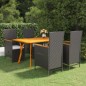 vidaXL Juego de comedor para jardín 5 piezas negro vidaXL Juego de comedor para jardín 5 piezas negro
