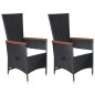 vidaXL Juego de comedor para jardín 5 piezas negro vidaXL Juego de comedor para jardín 5 piezas negro
