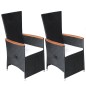 vidaXL Juego de comedor para jardín 5 piezas negro vidaXL Juego de comedor para jardín 5 piezas negro
