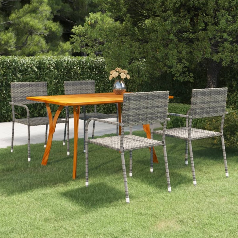 vidaXL Juego de comedor para jardín de 5 piezas gris antracita