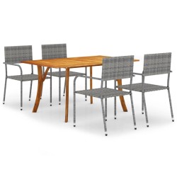 vidaXL Juego de comedor para jardín de 5 piezas gris antracita