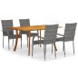 vidaXL Juego de comedor para jardín 5 piezas gris vidaXL Juego de comedor para jardín 5 piezas gris