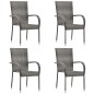 vidaXL Juego de comedor para jardín 5 piezas gris vidaXL Juego de comedor para jardín 5 piezas gris