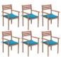 vidaXL Sillas apilables de jardín 6 uds madera de teca con cojines vidaXL Sillas apilables de jardín 6 uds madera de teca con cojines