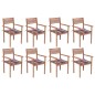 vidaXL Sillas apilables de jardín 8 uds madera de teca con cojines vidaXL Sillas apilables de jardín 8 uds madera de teca con cojines